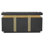 Madia moderna a 3 ante con 6 ripiani regolabili, 140x38x70 cm, Nero