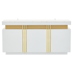 Madia moderna a 3 ante con 6 ripiani regolabili, 140x38x70 cm, Bianco