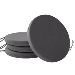 Outsunny Outdoor Bistro Chair Cushions Set of 4 with Removable Cover, 41 x 41 x 5 cm Round Seat Cushions with Ties, Dark Grey