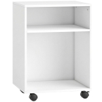 HOMCOM Printerstandaard Printertafel met 2 open planken en wieltjes met rem voor Kantoor Thuis Fax Scanner 40 x 35 x 56 cm Wit