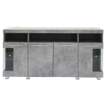 Madia per soggiorno, vano di appoggio semi-aperto, 140×40×70 cm, Grigio