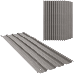 Outsunny Lot de 12 panneaux en acier galvanisé résistant aux intempéries, 129 x 45 cm, effet bois gris clair