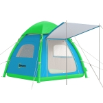 Outsunny Opblaasbare Tent 3 Personen Snelle Opzet Buitentent met Pomp Meshramen Afneembaar Dak