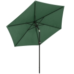 Outsunny 2.6 m Garden Parasol Umbrella with Aluminium Pole, Outdoor Patio Umbrella with Tilt and Crank, Vent, Dark Green