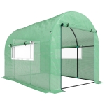 Outsunny 300 x 200cm Walk-In Polytunnel Greenhouse - Green