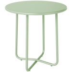 Outsunny 48 cm Round Garden Side Table, Small Metal Outdoor Garden Table with Rolled Edge, Green