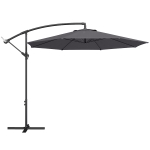 Outsunny 3 m Overhanging Cantilever Parasol, with Cross Base - Grey