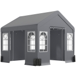 Outsunny 3 x 3 m Party Tent, Outdoor Canopy Tent Shelter with Removable Sidewalls, 4 Zipped Doors, for Parties, Wedding, Grey