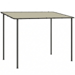 Outsunny Aanbouwpaviljoen Pergola met metalen frame dak, weerbestendig wandgemonteerd paviljoen luifel, 3 x 1,8 x 2,3 m Crèmewit