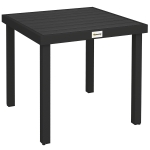 Outsunny 78 cm Garden Dining Table for 4 People, Square Outdoor Coffee End Side Table with Aluminium Legs, Black