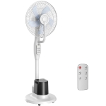 HOMCOM Staande ventilator met verneveling, 70° oscillatie, 3 snelheden, 3 modi, 3,5L watertank, Wit
