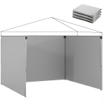 Outsunny 3-teiliges Set Seitenteile mit Reißverschluss für 3 x 3 m Pavillon, Hellgrau