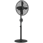 HOMCOM 41 cm Metal Pedestal Fan with Oscillating, Adjustable Height Black