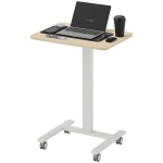 Vinsetto Bureau debout, table debout, table pour ordinateur portable, réglable en hauteur, 4 roulettes, 65 cm x 48 cm x 108 cm, Jaune