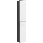 kleankin Colonna Bagno Salvaspazio in Legno con 2 Armadietti e Cassetto, 30x28x180 cm, Nero