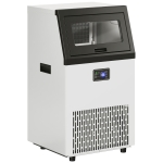 HOMCOM Commerciële IJsblokjesmachine, 55 kg/24u Roestvrij Staal Onderbouw of Vrijstaande IJsblokjesmaker met 13 kg Opslag