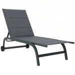 Outsunny Ligbed Ademend tuinligbed met 6-voudig verstelbare rugleuning, wielen, aluminium frame donkergrijs