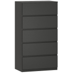 HOMCOM Chest of Drawers, 5-Drawer Storage Cabinets, Modern Dresser, Storage Drawer Unit for Bedroom