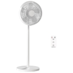 HOMCOM 40 cm Standing Fan, Cooling Floor Fan with 80° Oscillating, Adjustable Tilt and Height, 4 Speed, Remote Control, White