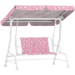 AIYAPLAY Dondolo per Bambini Altalena da Giardino 2 Posti 112x75x120 cm Rosa
