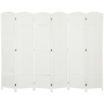 HOMCOM Paravent interieur en bois 6 panneaux 240 x 170 cm séparateur de pièce pliable pour salon, chambre à coucher, naturel