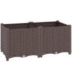 Outsunny Plastic Raised Garden Bed with Legs, Self Watering Elevated Planter Boxes with Drainage Holes and Plugs