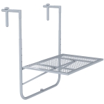 Outsunny Mesa colgante plegable para balcón, ajustable en 4 alturas, de metal resistente a la intemperie, 60x40 cm Gris
