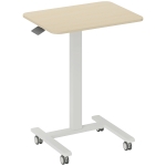 Vinsetto Biurko Stojące, Biurko do Laptopa, Regulowane, 4 Kółka, 65 cm x 48 cm x 108 cm, Żółte