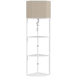 HOMCOM Three-Shelf Corner Floor Lamp - White