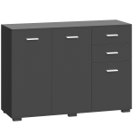 HOMCOM Sideboard, Modern Storage Cabinet with 2 Drawers, 3 Doors and Adjustable Shelves, Black