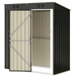 Outsunny Abri de Jardin en Métal Adossable 2 Grilles d'Aération Toit Incliné Anti-UV 163x90x179cm Gris Anthracite