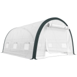 Outsunny 4 x 3(m) Walk-In Tunnel Greenhouse, with Accessories - White