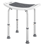 HOMCOM Siège de Douche réglable en Hauteur Tabouret de Douche Ergonomique Pieds antidérapants Charge Max. 135 Kg alu HDPE Gris