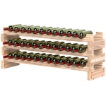 HOMCOM Casier à bouteilles pour 36 bouteilles, étagère à vin avec 3 niveaux modulable, 114×28×42,5cm, bois naturel