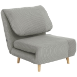 HOMCOM 2 w 1 Fotel do spania Łóżko dla gości, regulowana poduszka w Kordonk 82 cm x 87 cm x 89 cm Szary