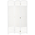 HOMCOM Paravent intérieur en bois séparateur de pièce cloison pliable 3 panneaux 120 x 170 cm blanc