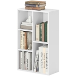 HOMCOM Bibliothèque étagère de rangement avec 5 compartiments, pour salon chambre à coucher bureau, 50x24x80cm, blanc