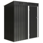 Outsunny 5 x 3 ft Lean-to Garden Shed, Outdoor Storage Shed with Lockable Door and Vents, Dark Grey
