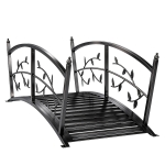 Outsunny Dekoracyjny mostek ogrodowy z metalu 120 cm z bezpiecznymi balustradami, antyczny wygląd, odporny na korozję, łatwy montaż