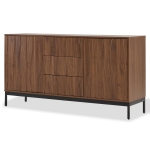 Sideboard mit 3 Schubladen, Mid Century Modern Dekorativer Schrank für Küche, Wohnzimmer, 150 x 40 x 80 cm, Braun