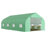 Outsunny Serra a Tunnel con 8 Finestrelle Laterali e Ingresso Avvolgibile, in PE e Acciaio, 6x3x2 m, Verde