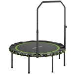 SPORTNOW Trampolina fitness z regulowanym poręczem, trampolina sportowa do użytku wewnętrznego i zewnętrznego, stal, plastik, zielona