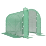 Outsunny 3 x 2 x 2m Polytunnel Greenhouse with Hinged Door, Walk-in Grow House Tent with PE Cover and Galvanised Steel Frame, Green