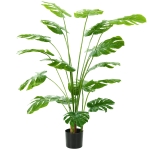 HOMCOM Plante artificielle arbre artificiel monstera deliciosa avec pot inclus hauteur 150 cm intérieure vert