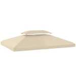 Outsunny Toldo de Recambio 4x3 m con Techo Doble Orificios de Drenaje y Protección UV Solo Toldo NO Incluye Marco Blanco Crema