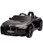 HOMCOM Voiture électrique pour enfants licence BMW I4 12V avec télécommande MP3 Musique Lumières et Ceinture 115x67x45 cm Noir