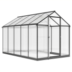 Outsunny Serre de jardin en aluminium polycarbonate, serre avec fenêtres supérieures réglables 303x183x195cm transparent