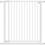 PawHut Treppenschutzgitter Absperrgitter ohne Bohren mit automatische Schließung für Kinder Küche Treppe 76-80 x 76 cm Weiß