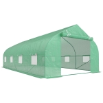 Outsunny Invernadero Tipo Caseta de Jardín o Terraza 6x3x2 m para Cultivo de Plantas y Semillas Color Verde