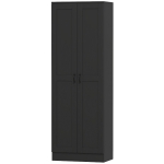 HOMCOM Armoire 2 portes meuble de rangement avec 5 étagères, style contemporain, 60L x 36,5l x 175H noir